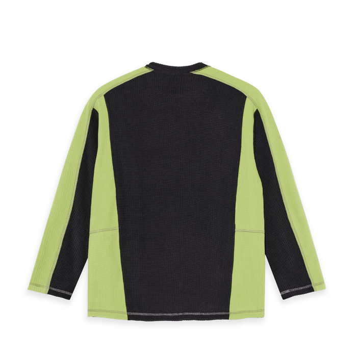 Grid Fleece Sweater - Black/Chartreuse