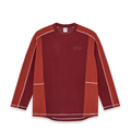 Grid Fleece Sweater - Red/Orange