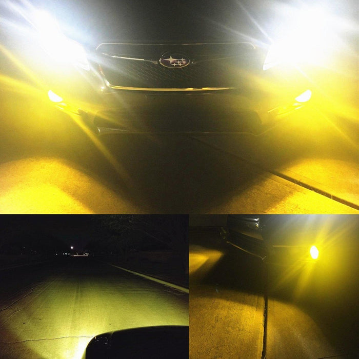 H1 LED Bulbs Super Bright 12V Fog Lights, 6000K White/3000K Yellow -Alla Lighting