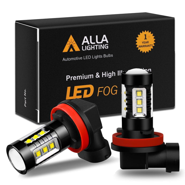 H11 H16 H8 LED Fog Lights Bulbs High Power 80W Cree DRL, 6000K White -Alla Lighting