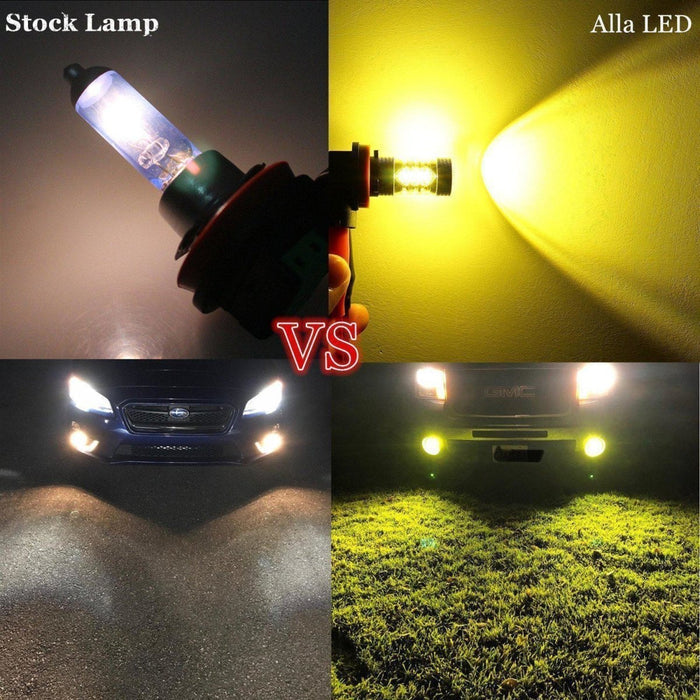 H8 H11 LED Bulbs Fog Lights Upgrade H16 for Cars, Trucks, 3000K Yellow -Alla Lighting