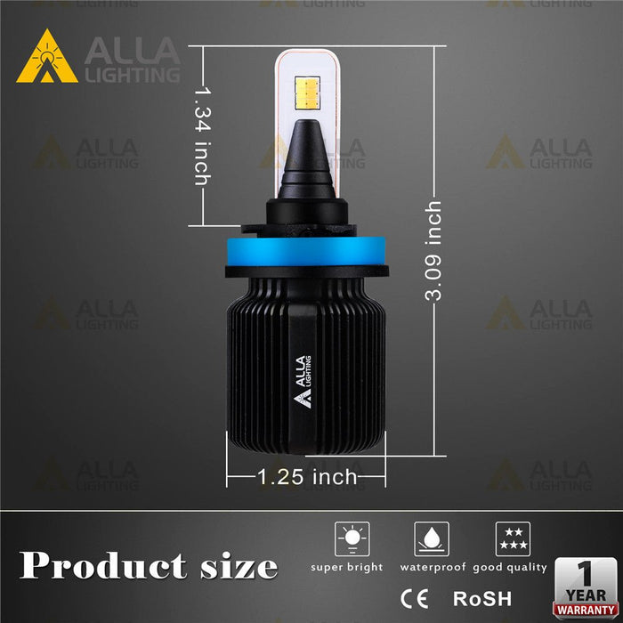 H8 H11 Switchback LED Fog Lights Bulbs, 6K White/3K Yellow -Alla Lighting