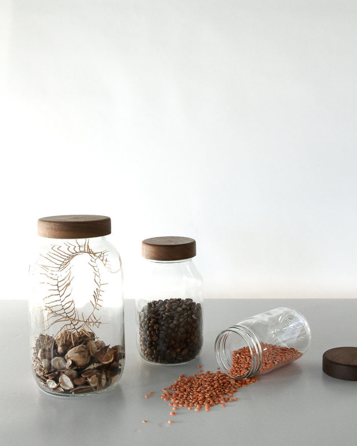 Hand-Turned Mason Jar w/ Wooden Lid