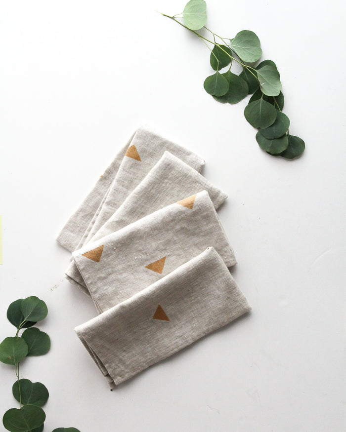 Hannah Gold Linen Napkins - Set of 4
