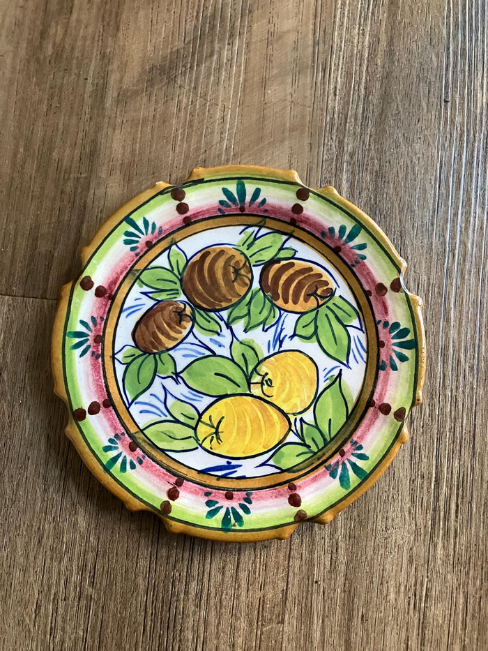 Italian Handmade Olive Plate / Hand Painted Frutta Mista Pattern