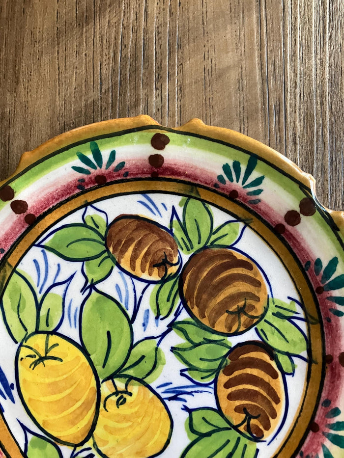 Italian Handmade Olive Plate / Hand Painted Frutta Mista Pattern