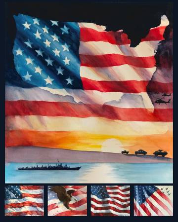 Letters From Home - 36in x 43in Flag Panel - Riley Blake - PD15616R-PANEL