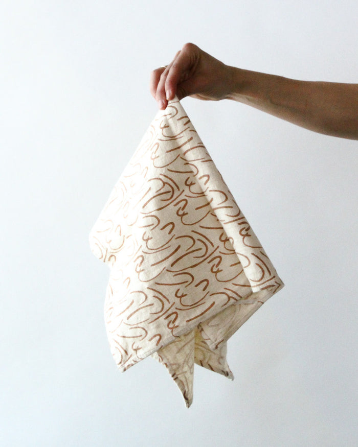 Linen Shorthand Tea Towel - Golden