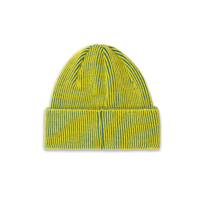 Lines Merino Beanie - Chartreuse/Army Green