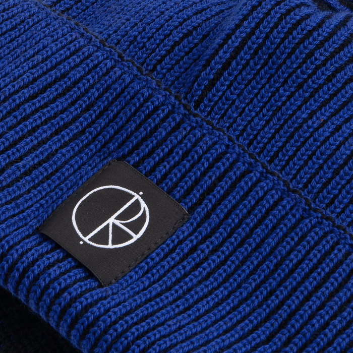 Lines Merino Beanie - Egyptian Blue/Black