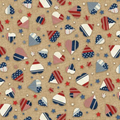 Love & Glory - Tan - Heart Toss - PNB Textiles - LGLO6159-NE