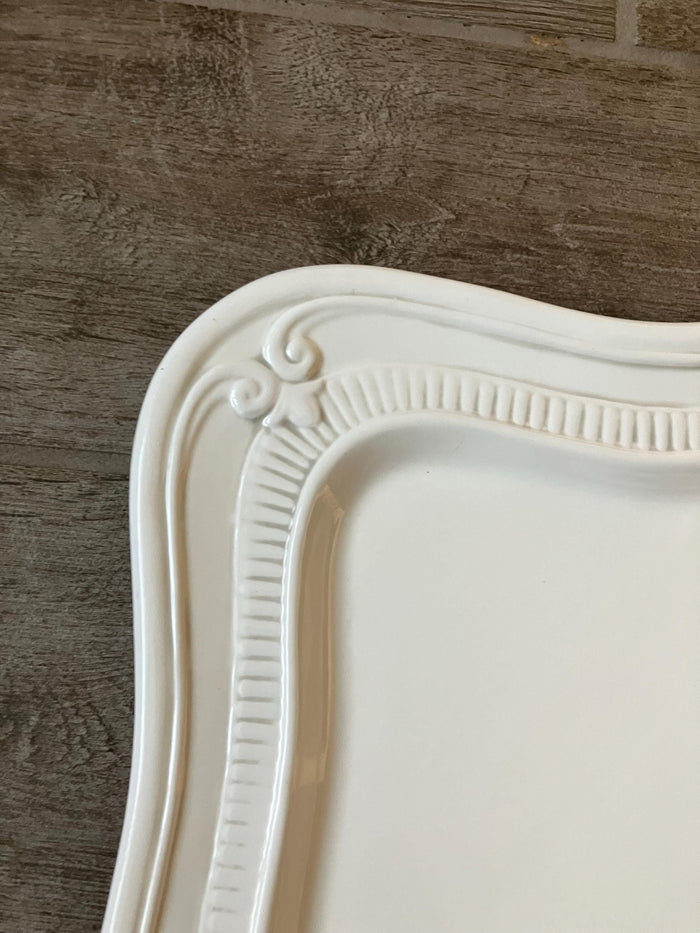Macy’s The Cellar Ceramic Square Serving Platter,    10  x 10 Inches  CLR23 Pattern
