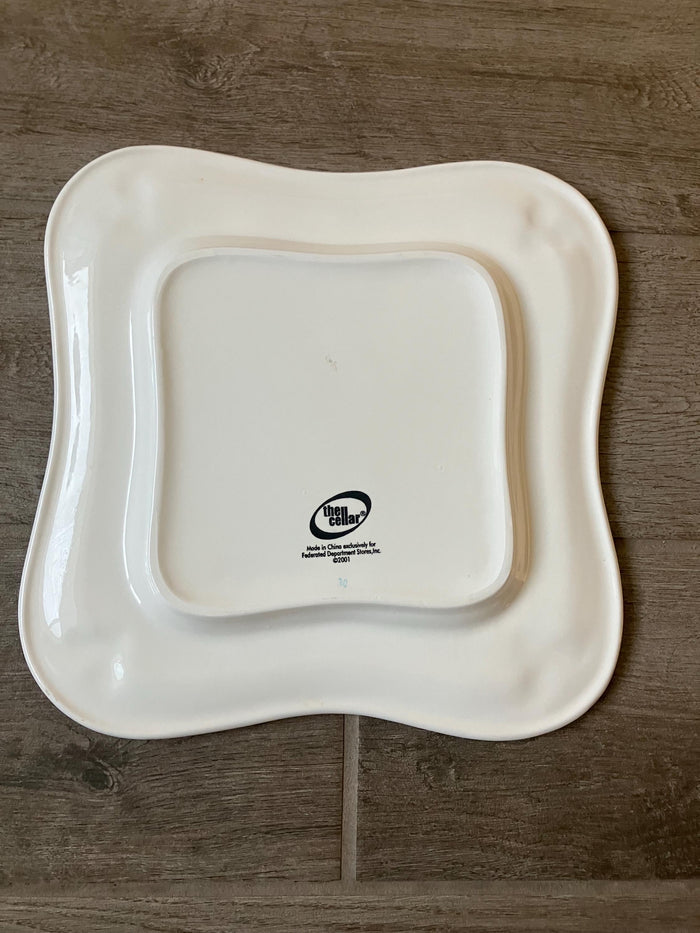 Macy’s The Cellar Ceramic Square Serving Platter,    10  x 10 Inches  CLR23 Pattern