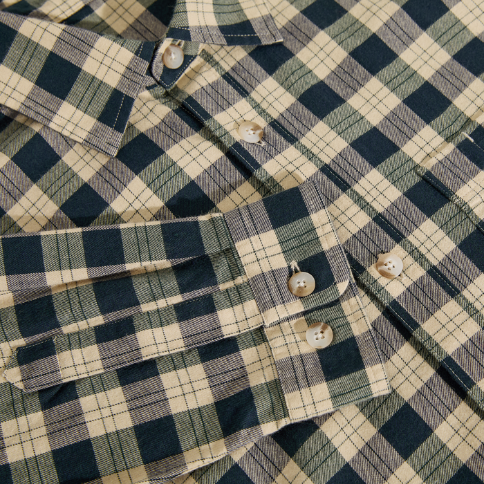 Mitchell LS Shirt | Flannel - Teal/Butter