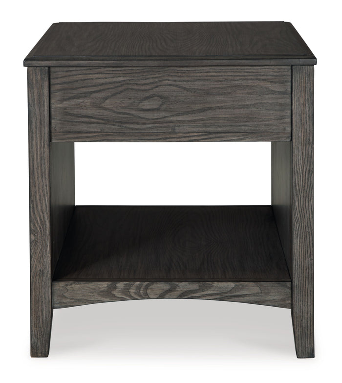 Montillan - Grayish Brown - Rectangular End Table