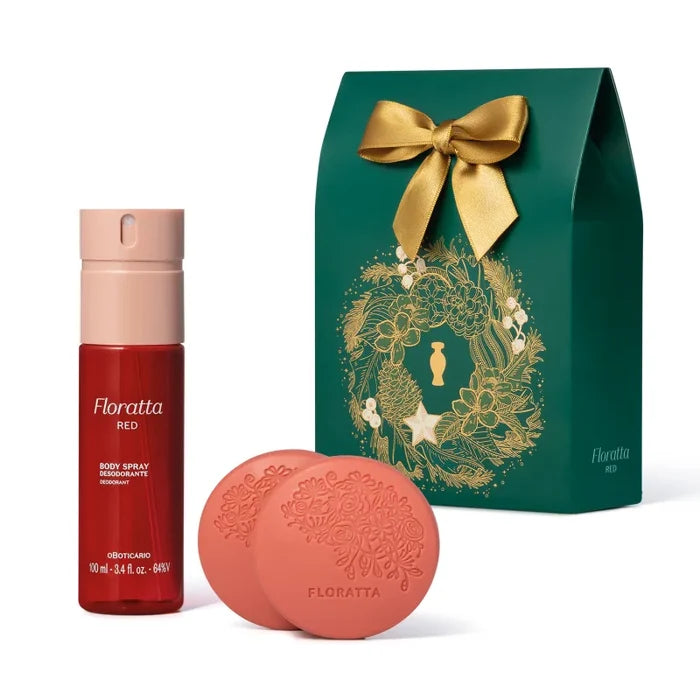 O Boticario Floratta Red Gift Pack Body Spray And Bar Soap