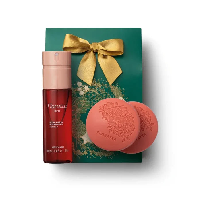 O Boticario Floratta Red Gift Pack Body Spray And Bar Soap