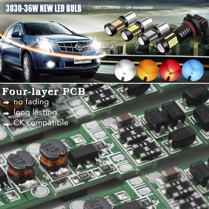 P21W 1156 LED Reverse Signal, Brake, Stop, DRL Lights Bulbs 3497 -Alla Lighting