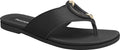 Flat sandal Piccadilly black with braided detail on the upper pat in metallic gold