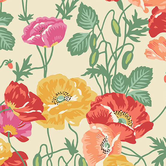 Poppies - Poppies Cream - Andover Fabrics