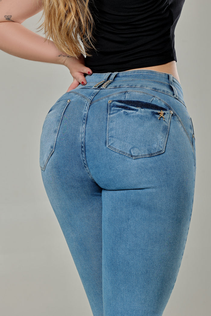 Rhero Women's High Waaisted Jeans Pants With Butt Lift 57137
