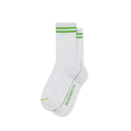 Rib Socks | 2 Stripes - Heather Grey/Green