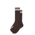 Rib Socks | Long | Happy Sad - Brown/White