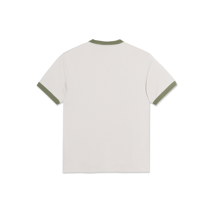 Ringer Tee - Pale Taupe/Army Green