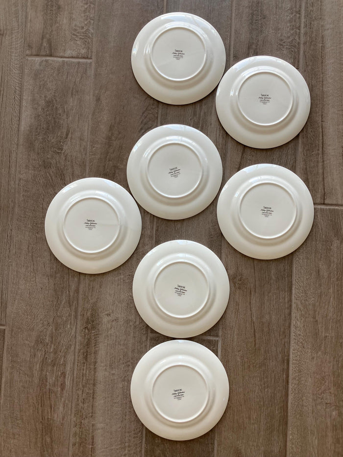 Seven Christopher Radko Holiday Celebration Salad Plates, Cookie Plate, Dessert Plate