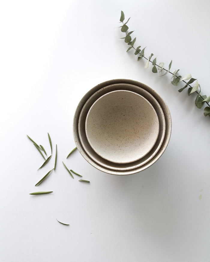 Speckled Stoneware Nesting Bowls