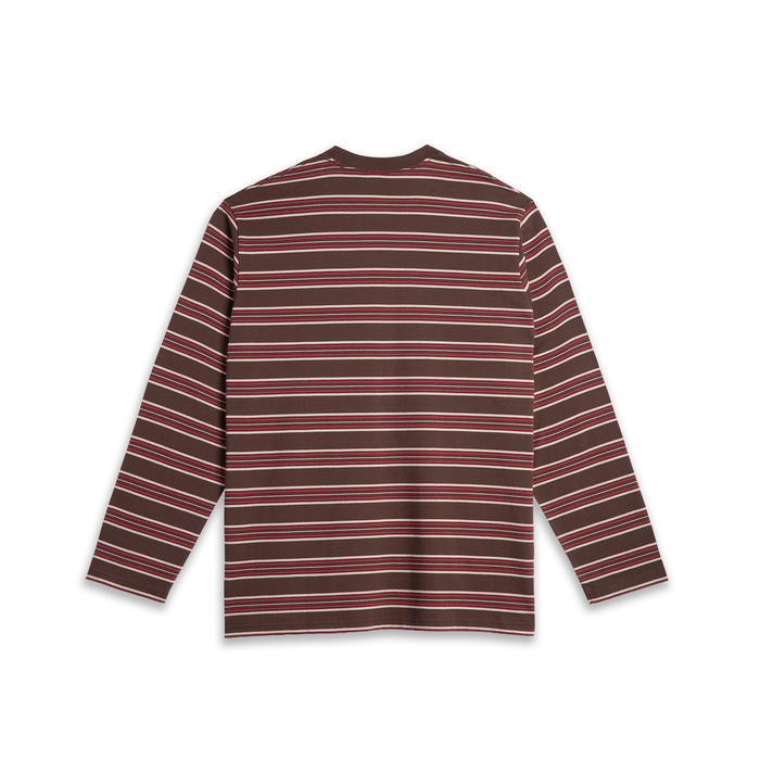 Steve LS Tee | Stripe - Brown/Red