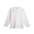 Steve LS Tee | Stripe - White/Taupe
