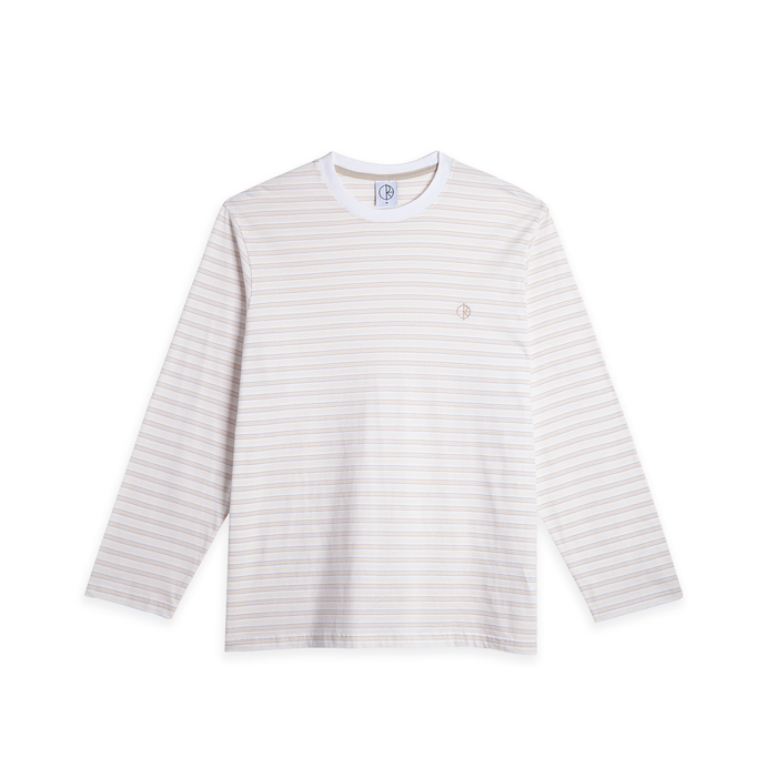 Steve LS Tee | Stripe - White/Taupe