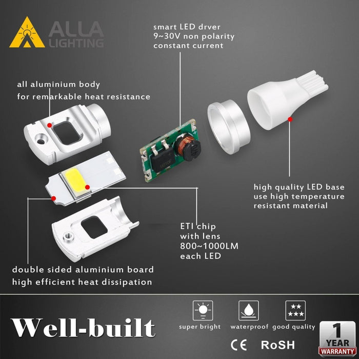 T15 912 921 LED Bulbs ETI-SMD Back-up Reverse Lights W16W 922 -Alla Lighting