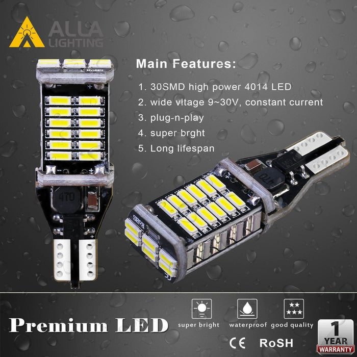 T15 912 921 LED Bulbs Super Bright Back-up Reverse Lights -Alla Lighting