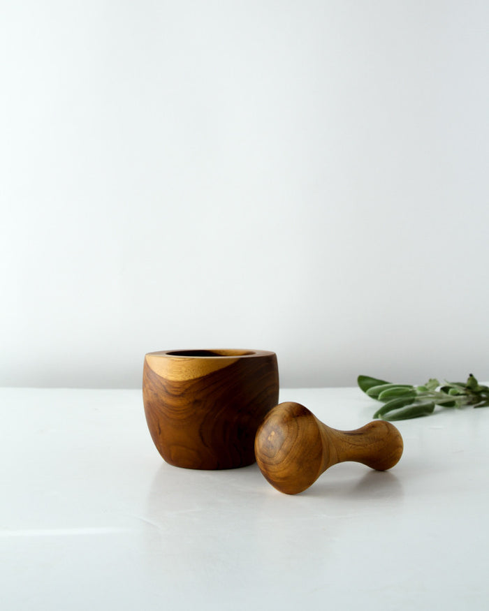 Teak Mortar and Pestle