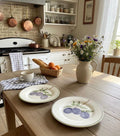 Two Fortebraccio Ceramiche Hand Painted Plates , Plum Design