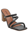 Usafllex high-heeled black sandal with straps