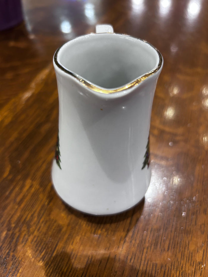 Vintage Trisa TM Porcelain Christmas Creamer Pitcher