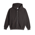 Waffle Zip Hoodie - Dirty Black