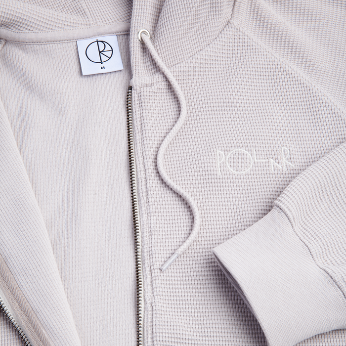 Waffle Zip Hoodie - Pale Taupe