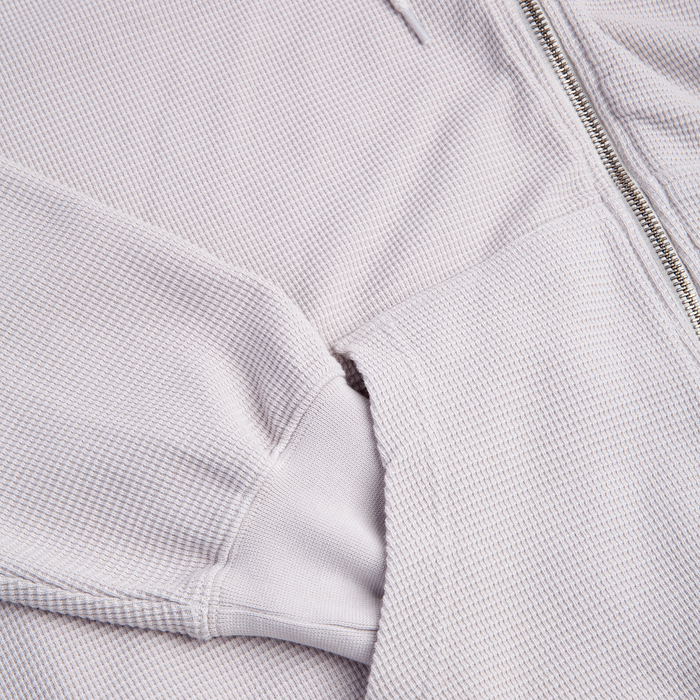 Waffle Zip Hoodie - Pale Taupe
