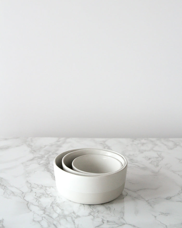 White Banded Nesting Bowls