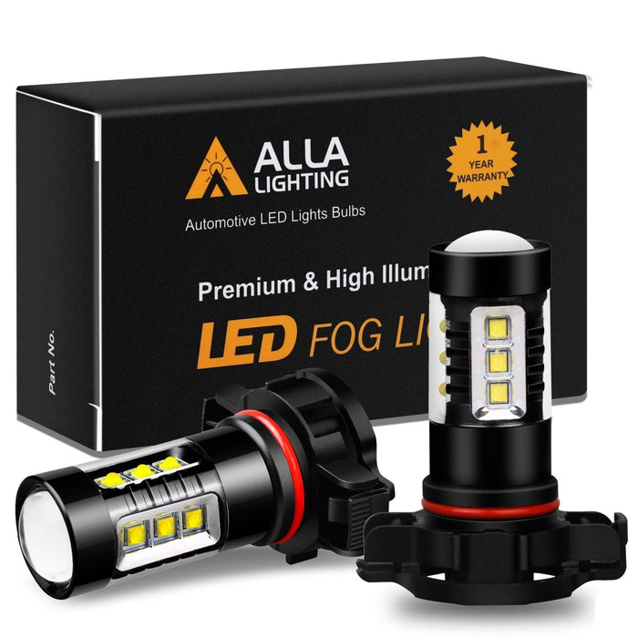 Xtreme Super Bright LED 5201 5202 Bulbs Cree DRL Fog Lights, 6K White -Alla Lighting