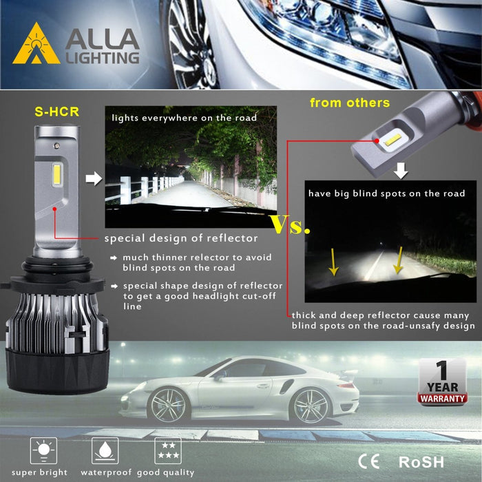 Xtreme Super Bright LED HIR2 9012 Bulb Forward Lighting Replacement -Alla Lighting